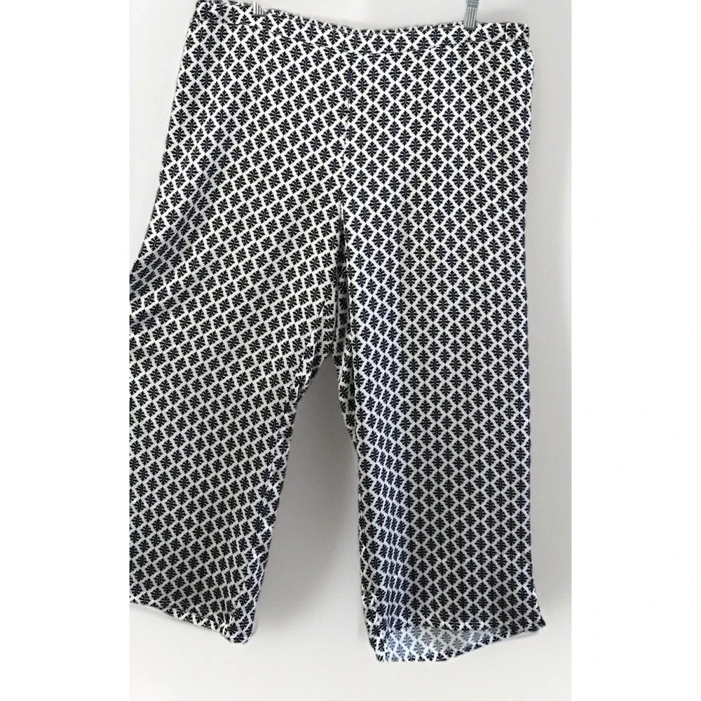 J Jill Womens Pull On Stretch Pants Smooth Fit Full Leg Print Sz XL‎ Tall EC